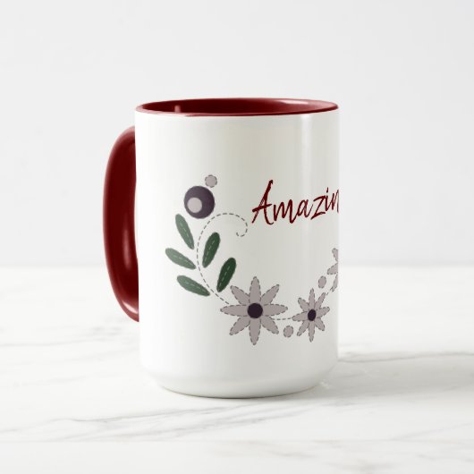 Moderne Phantastische Blumen Tasse (Vorderseite Links)