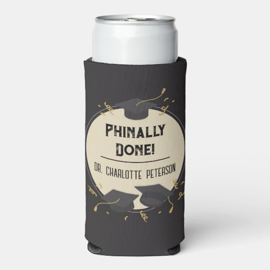 Moderne Phd Doctorate Graduation Party Selters Dosenkühler (Seltzer Vorderseite)