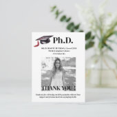 Moderne PhD Graduation Party Vielen Dank Postkarte (Stehend Vorderseite)