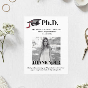 Moderne PhD Graduation Party Vielen Dank Postkarte