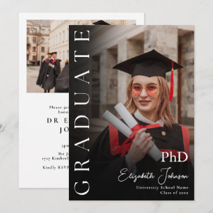 Moderne PhD-Graduiertenparty für Foto Einladung