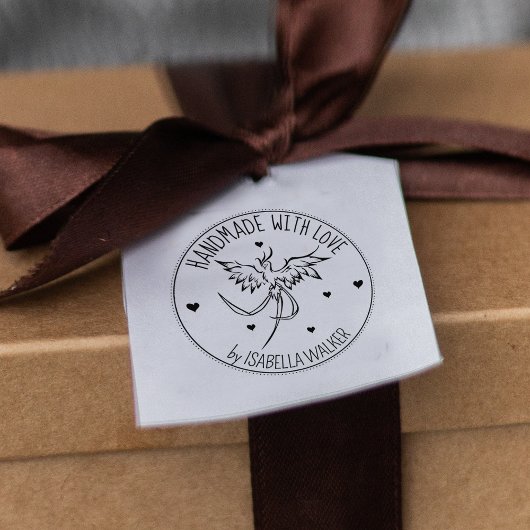 Moderne Phoenix Handmade mit Liebe, Gummistempel