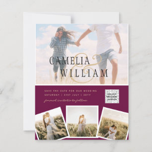 Moderne PHOTO QR Code Save the Date Hochzeits-Einl