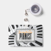 Moderne Piano Spirals Black&White Orange Pianist Ausweis (Vorderseite mit Ausziehbar)