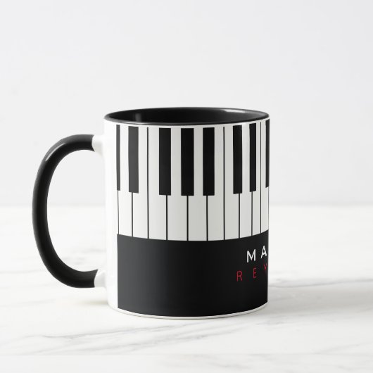 Moderne Piano-Tasse mit Namen Tasse (Links)