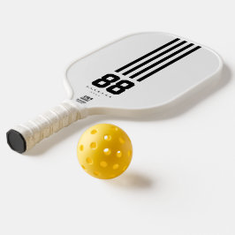Moderne Pickleball-Namen Schwarz-weiße Streifen Pickleball Schläger