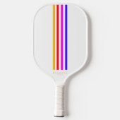 Moderne Pickleball Player Regenbogenstreifen Schläger (Rückseite)