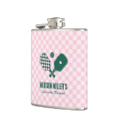 Moderne Pickleball- & Prosecco-Junggesellinnen-Abs Flachmann (Links)