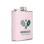 Moderne Pickleball- & Prosecco-Junggesellinnen-Abs Flachmann (Rechts)