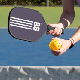 Moderne Pickleball-Spielernummer Streifen Purpur Pickleball Schläger