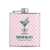 Moderne Pickleball- und Prosecco-Junggesellinnen-A Flachmann (Vorderseite)