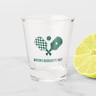 Moderne Pickleball- und Prosecco-Junggesellinnen-A Schnapsglas