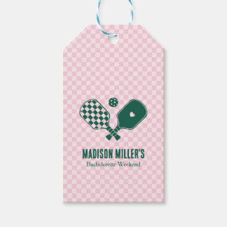 Moderne Pickleball- und Prosecco-Junggesellinnenab Geschenkanhänger
