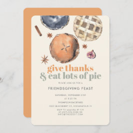 Moderne Pie Friendsgiving Dinner Feste Party Einladung
