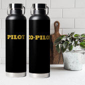 Moderne PILOT Typografie, Gold Black, kundenspezif Trinkflasche