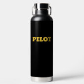 Moderne PILOT Typografie, Gold Black, kundenspezif Trinkflasche (Vorderseite)