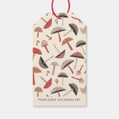 Moderne Pilze aus dem Mittelalter Retro Nature Art Geschenkanhänger (Rückseite)