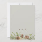 Moderne Pine Beige Hochzeit Einladung (Rückseite)