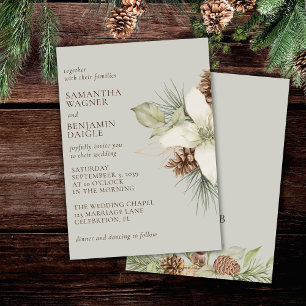 Moderne Pine Beige Hochzeit Einladung