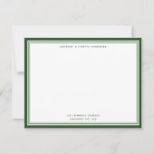 Moderne Pine Green Name & Address Note Card Mitteilungskarte (Vorderseite)