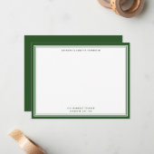 Moderne Pine Green Name & Address Note Card Mitteilungskarte (Vorderseite/Rückseite Beispiel)
