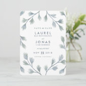 Moderne Pine Green + White speichern Datumskarten Save The Date (Stehend Vorderseite)