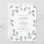Moderne Pine Green + White speichern Datumskarten Save The Date (Vorderseite)