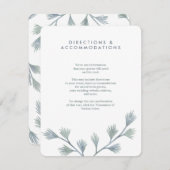 Moderne Pine Green + White Wedding Cards Begleitkarte (Vorne/Hinten)