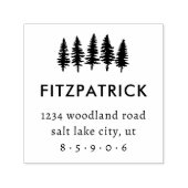 Moderne Pine Trees Familienname Rücksendeadresse Permastempel (Design)