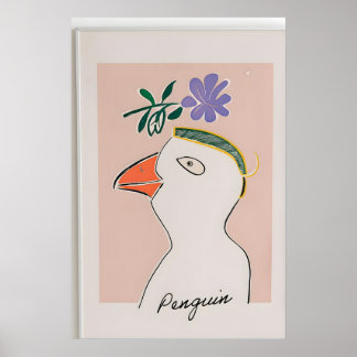 Moderne Pinguin-Illustrationsdruck – Kinderzimmerw Poster