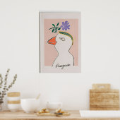 Moderne Pinguin-Illustrationsdruck – Kinderzimmerw Poster (Küche)