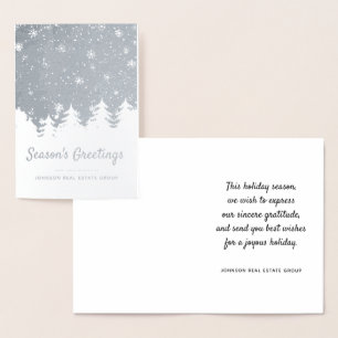 Moderne Pinienbäume Holiday Greetings Folienkarte