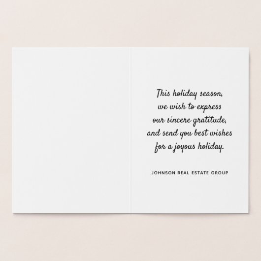 Moderne Pinienbäume | Holiday Greetings Folienkarte (Innenseite)