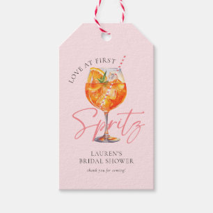 Moderne Pink Aperol Spritz Brautparty Geschenkanhänger
