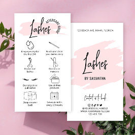 Moderne Pink-Aquarellfarben-Lash-Erweiterungen nac Visitenkarte