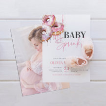 Moderne Pink Baby Sprinkle Foto Girl Babydusche
