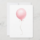 Moderne Pink Balloon Babydusche Einladung (Rückseite)