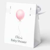 Moderne Pink Balloon Girl Babydusche Geschenkschachtel (Rückseite)