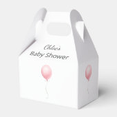 Moderne Pink Balloon Girl Babydusche Geschenkschachtel (Rückseite)