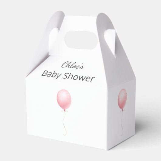 Moderne Pink Balloon Girl Babydusche Geschenkschachtel (Vorderseite)