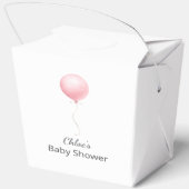 Moderne Pink Balloon Girl Babydusche Geschenkschachtel (Rückseite)