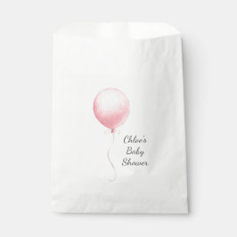Moderne Pink Balloon Girl Babydusche Geschenktütchen