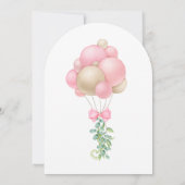 Moderne Pink Balloons Babydusche Einladung (Rückseite)