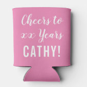 Moderne Pink Birthday Party jubelt Dosenkühler (Rückseite)