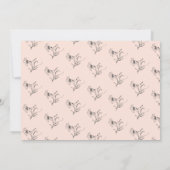 Moderne Pink & Black Blume Gold Dots Hochzeit Einladung (Rückseite)