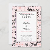 Moderne Pink & Black Liebe Engagement Party Einladung (Vorderseite)