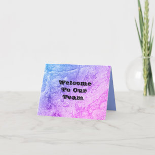 Moderne Pink Blaue Abstrakte Willkommen bei unsere Dankeskarte