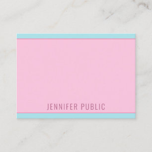 Moderne Pink Blaue Elegante Minimalistische Vorlag Visitenkarte
