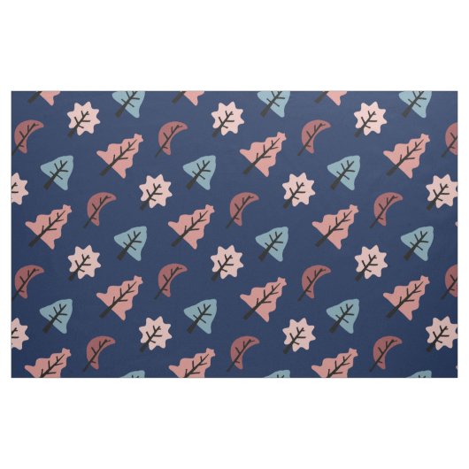 Moderne Pink Blue Cookie Tree Muster Urlaub Stoff (Fat Quarter (45,7 x 55,9 cm))