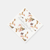 Moderne Pink Boho Butterfly Girl Babydusche Serviette (Ecke)